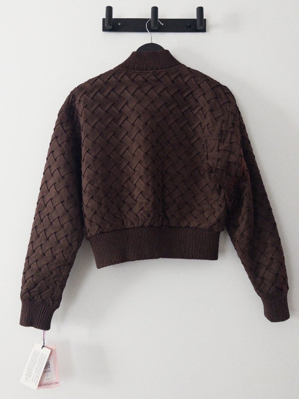 Avec Les Filles Faux Suede Woven Bomber Jacket Size XS M L - Picture 9 of 11